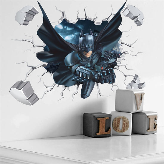 3D Broken Effect Batman Wall Stickers | Bold Home Décor