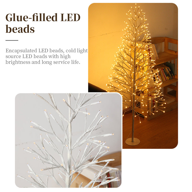 LED Christmas Tree Pre-Lit 9ft, Outdoor/Indoor Artificial Tree with Warm White Fairy Lights for Holiday Home Decor