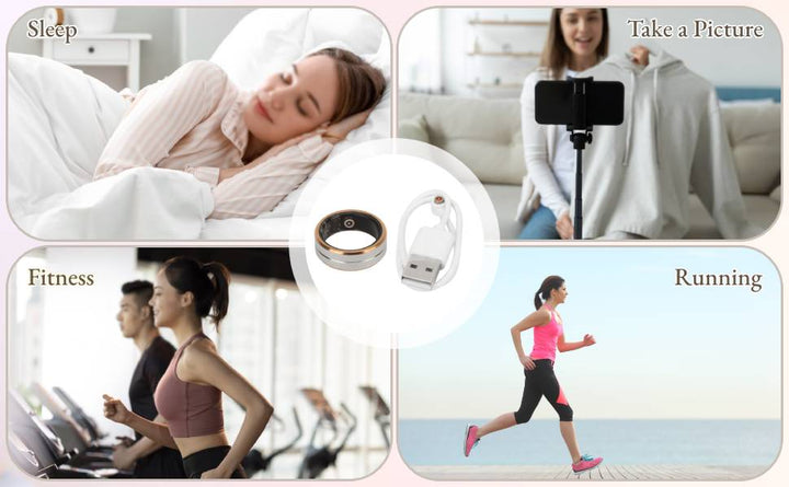Yoidesu Smart Ring Health Fitness Heart Rate Smart Ring IP68 Water Resistant