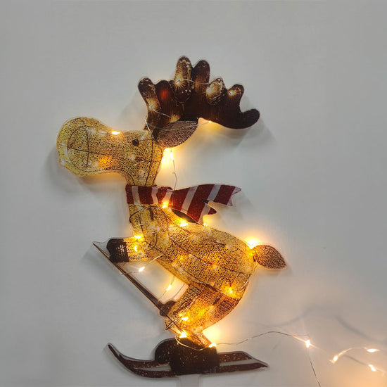 Lighted Skiing Reindeer Ornament