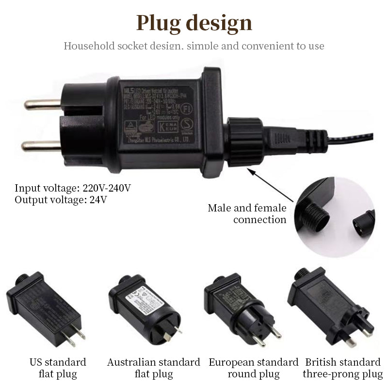 LED Christmas Tree Pre-Lit 9ft, Outdoor/Indoor Artificial Tree with Warm White Fairy Lights for Holiday Home Decor