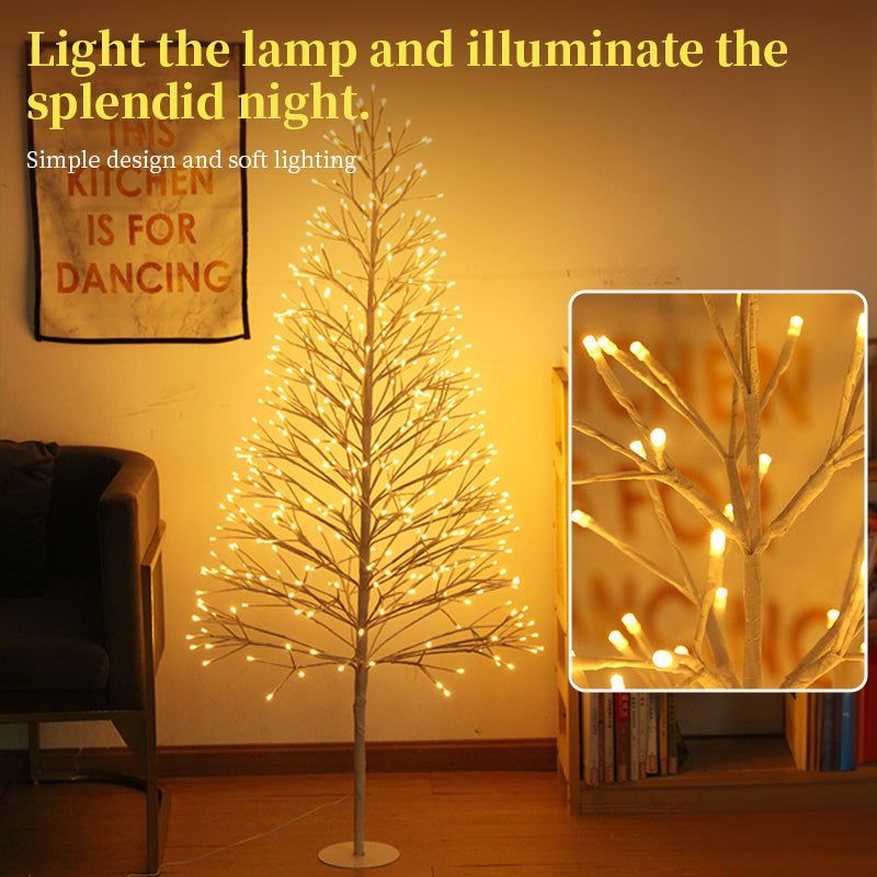 LED Christmas Tree Pre-Lit 9ft, Outdoor/Indoor Artificial Tree with Warm White Fairy Lights for Holiday Home Decor