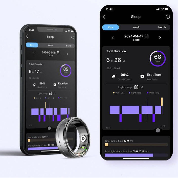 Casual Smart Rings for Men Women Compatible with iOS Android Phones