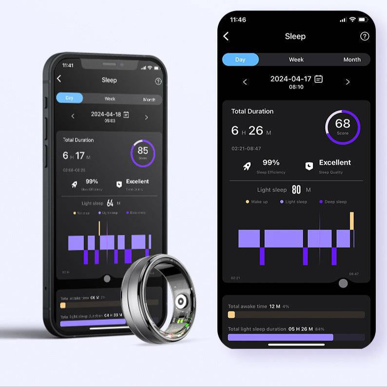 Casual Smart Rings for Men Women Compatible with iOS Android Phones